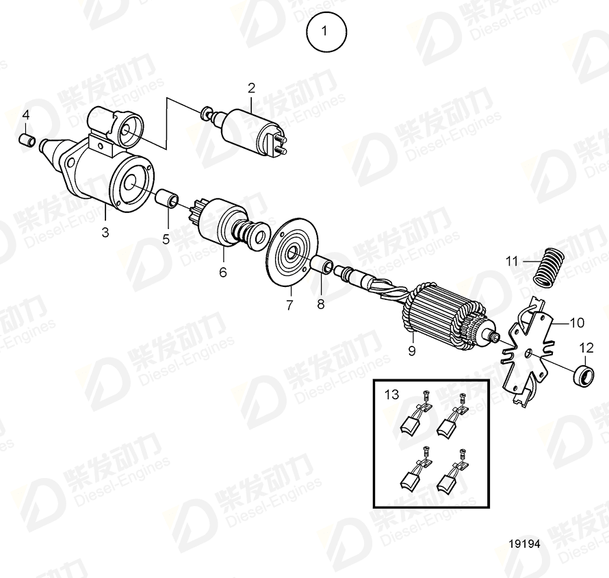 VOLVO Bearing bushing 20460111 Drawing